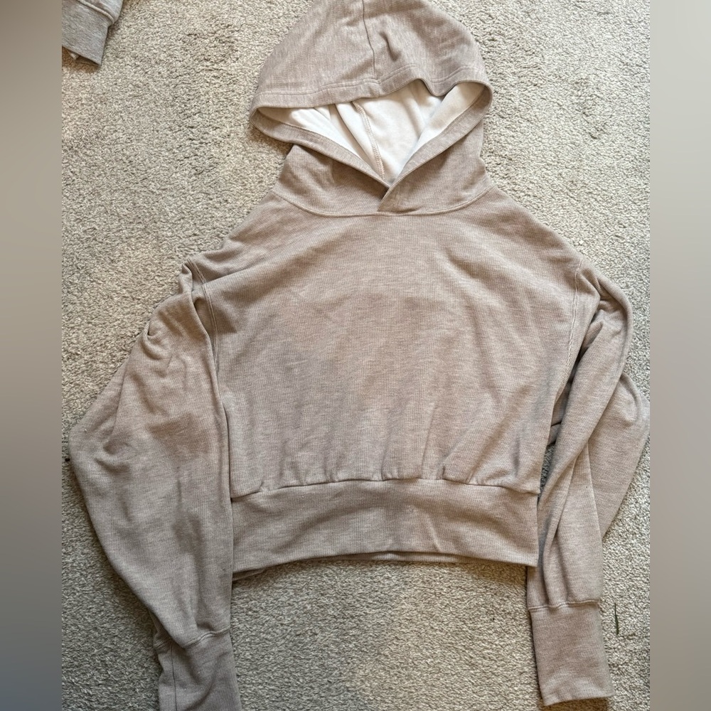 Light brown/grey cropped hoodie